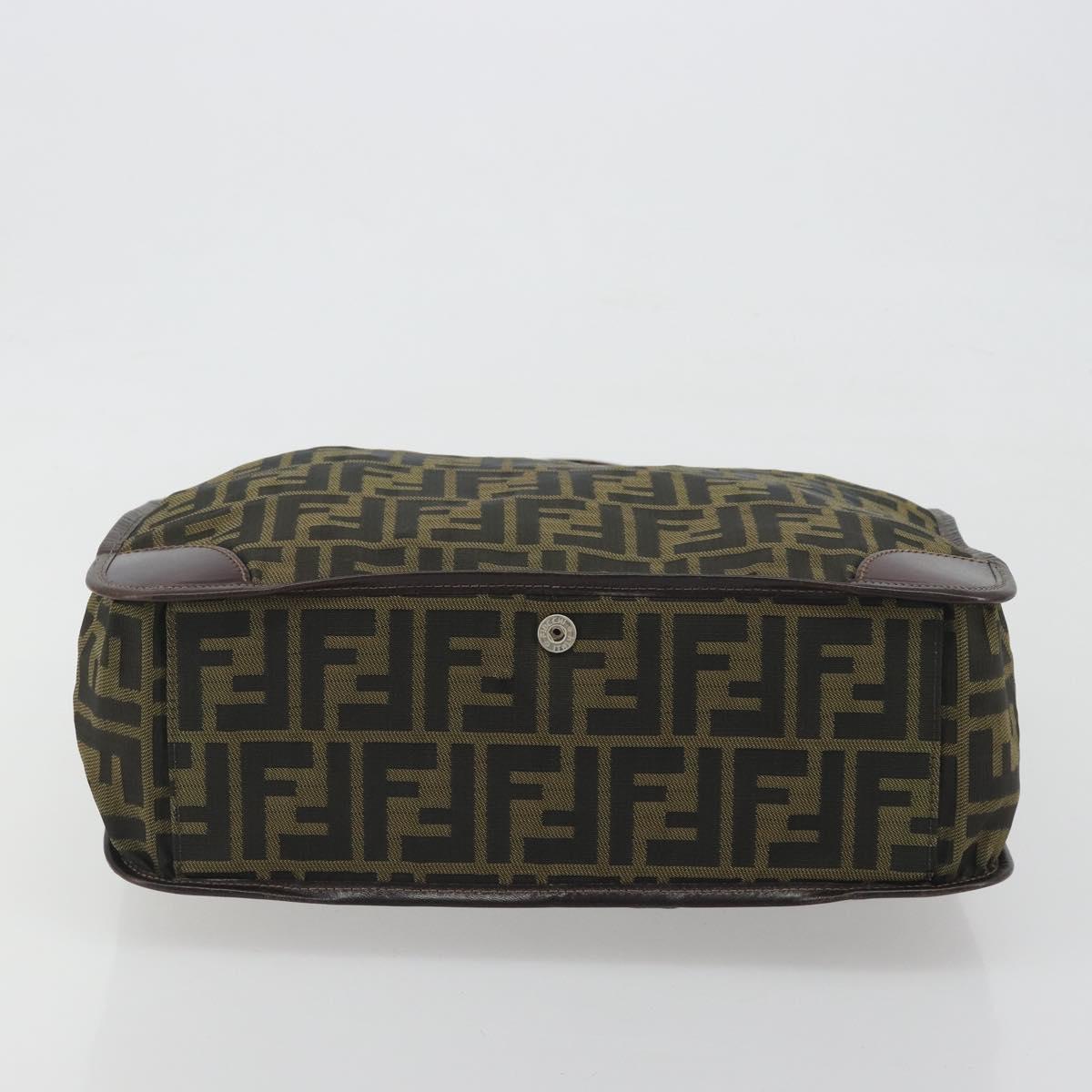 FENDI Zucca Canvas Hand Bag Brown Black Auth 194401 - Jerrillo image 5