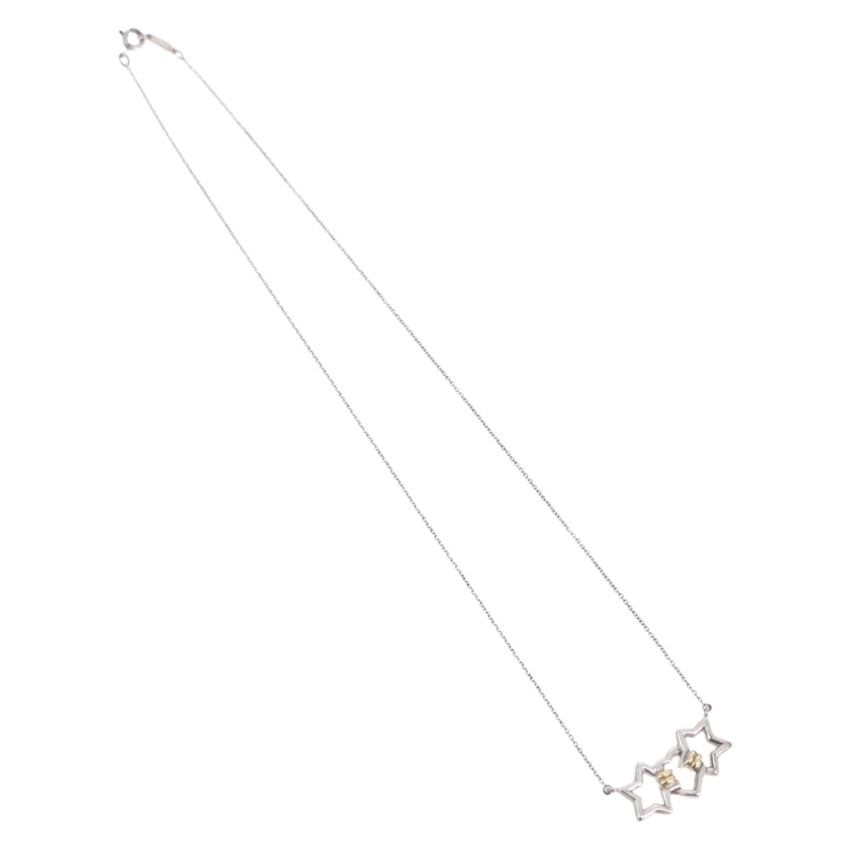 TIFFANY&Co. Triple Star Necklace Ag925 Silver Auth 194411M - Jerrillo image 2