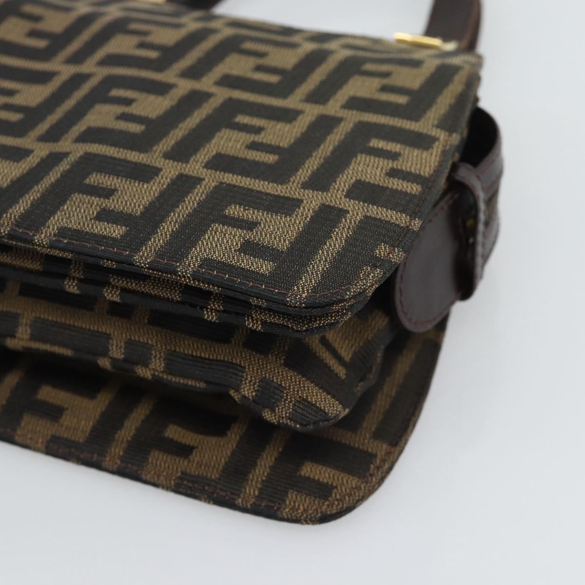 FENDI Zucca Canvas Hand Bag Brown Gold Tone Auth 194558V - Jerrillo image 9