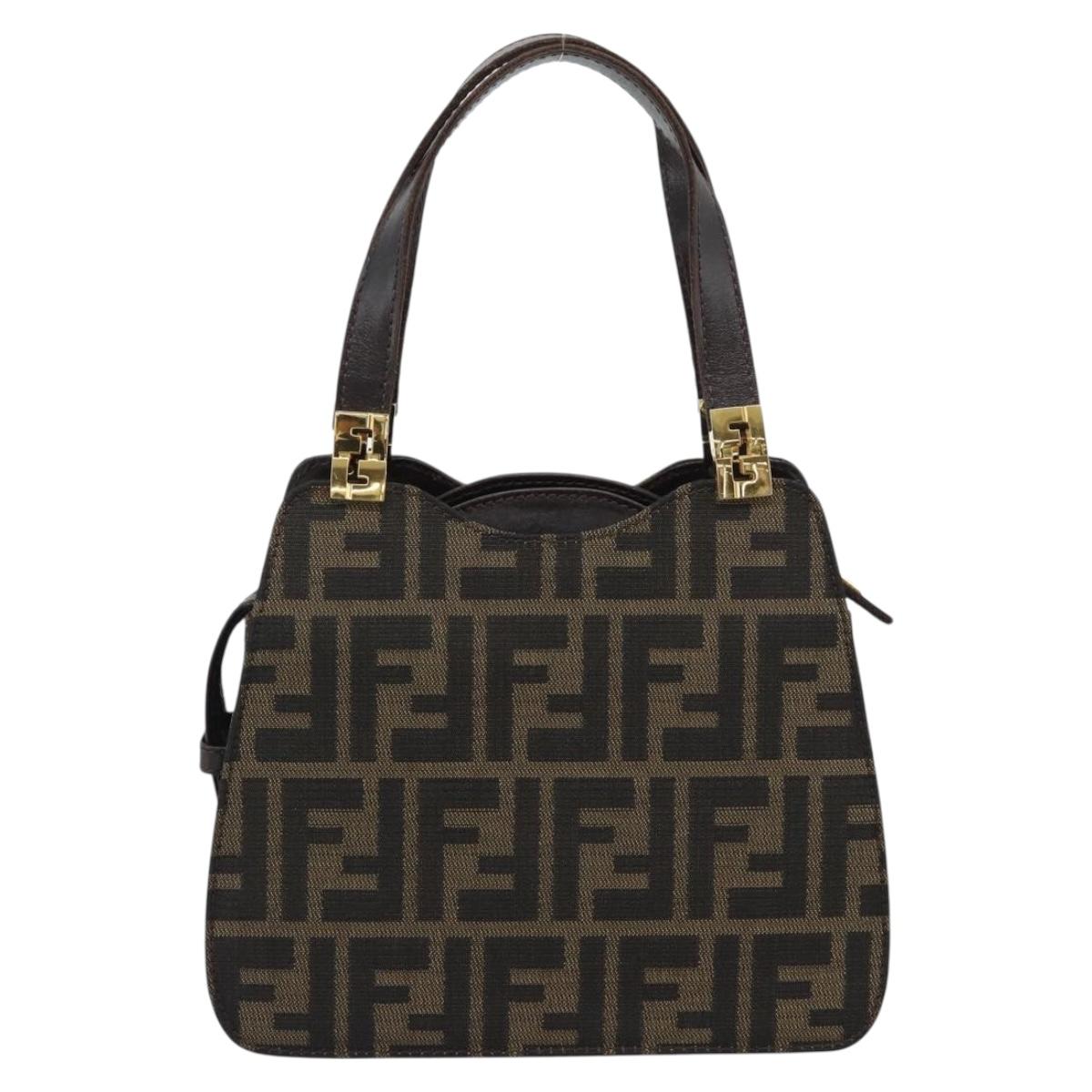 FENDI Zucca Canvas Hand Bag Brown Gold Tone Auth 194558V - Jerrillo image 2