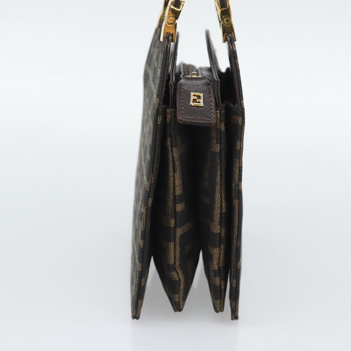 FENDI Zucca Canvas Hand Bag Brown Gold Tone Auth 194558V - Jerrillo image 3