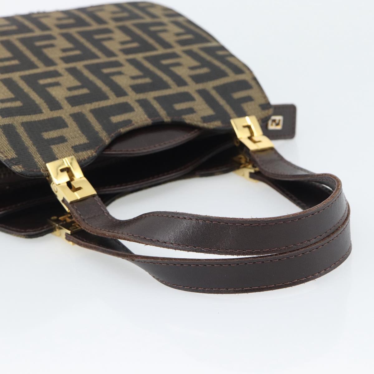FENDI Zucca Canvas Hand Bag Brown Gold Tone Auth 194558V - Jerrillo image 7