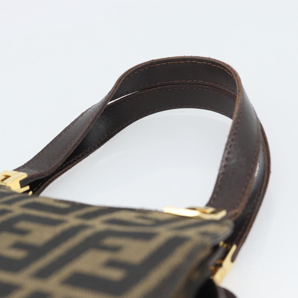 FENDI Zucca Canvas Hand Bag Brown Gold Tone Auth 194558V - Jerrillo image 8