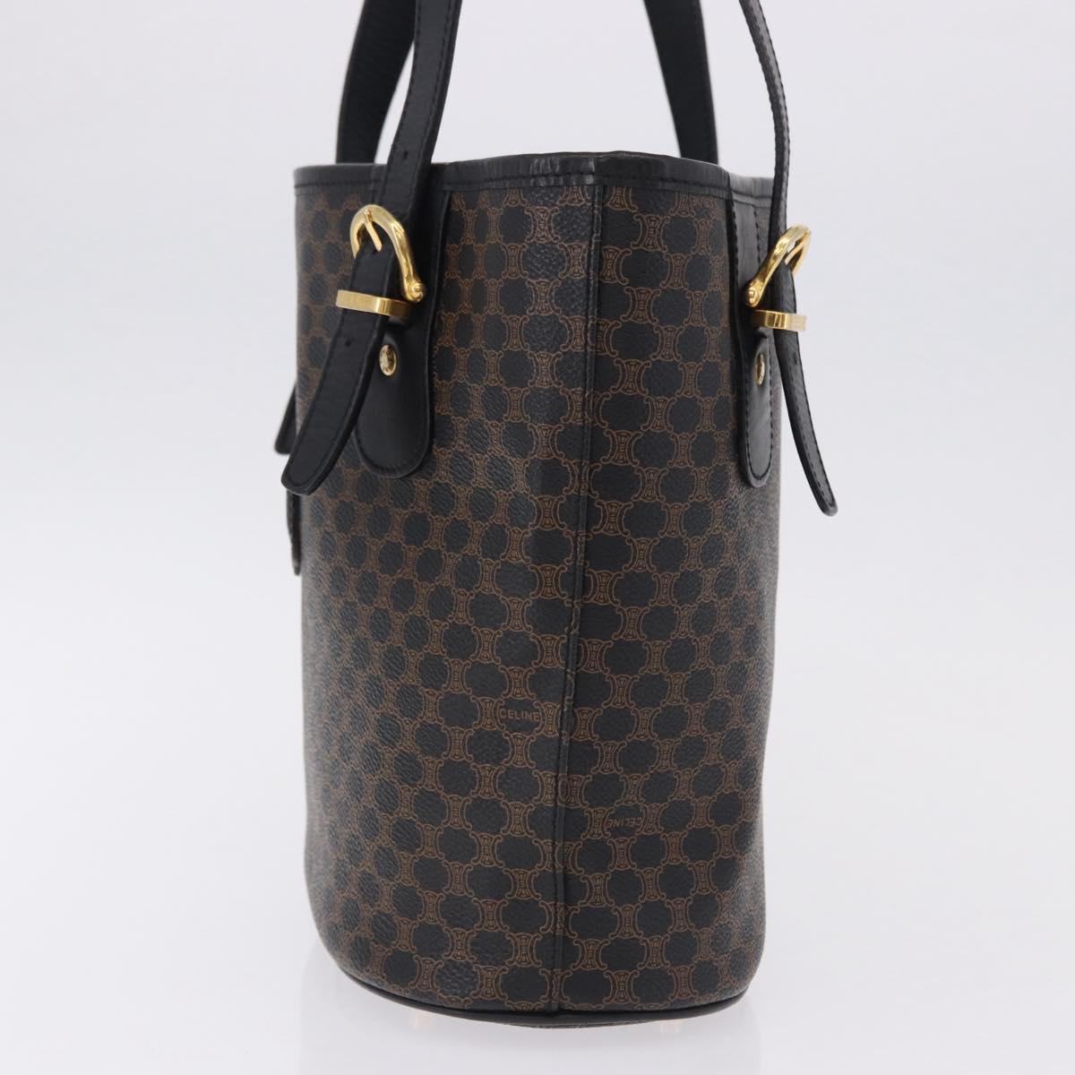 CELINE Macadam Canvas Tote Bag PVC Leather Black Gold Auth 194870V - Jerrillo image 3