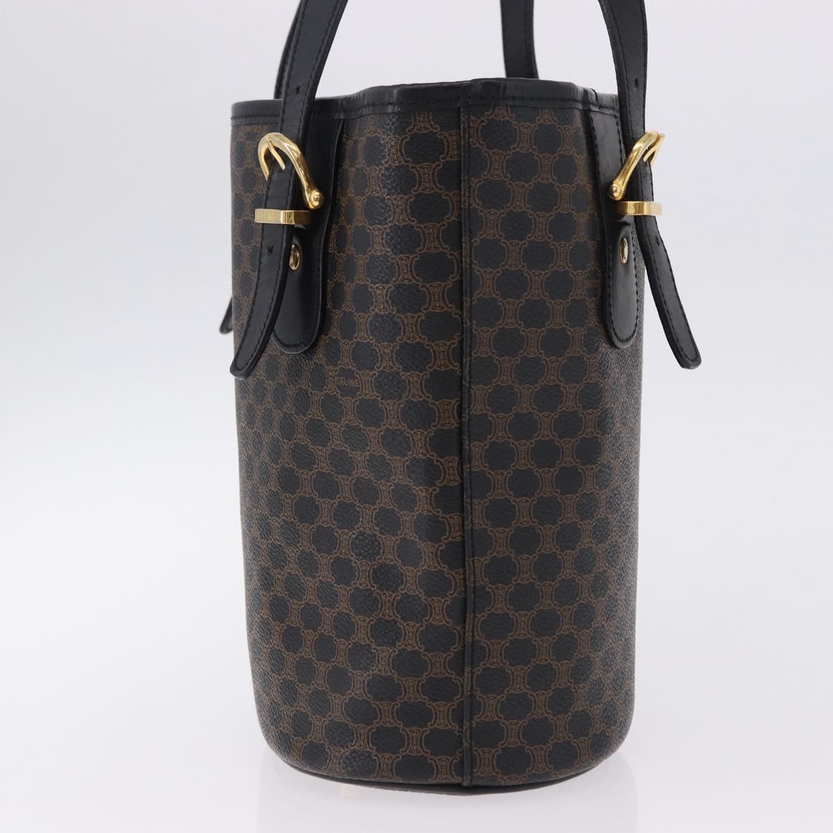 CELINE Macadam Canvas Tote Bag PVC Leather Black Gold Auth 194870V - Jerrillo image 4