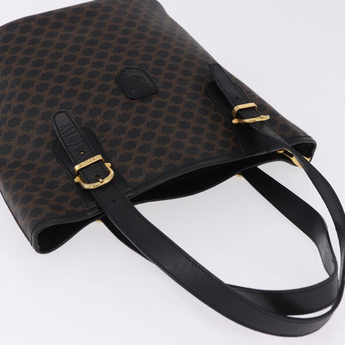CELINE Macadam Canvas Tote Bag PVC Leather Black Gold Auth 194870V - Jerrillo image 6