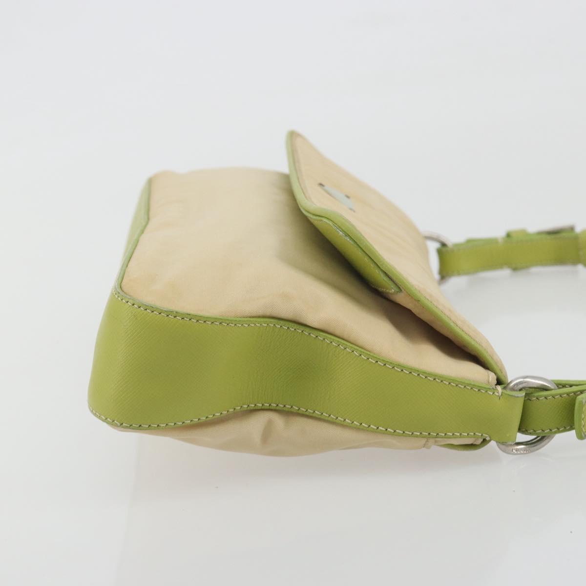PRADA Shoulder Bag Nylon Beige Silver Auth 194981A - Jerrillo image 3