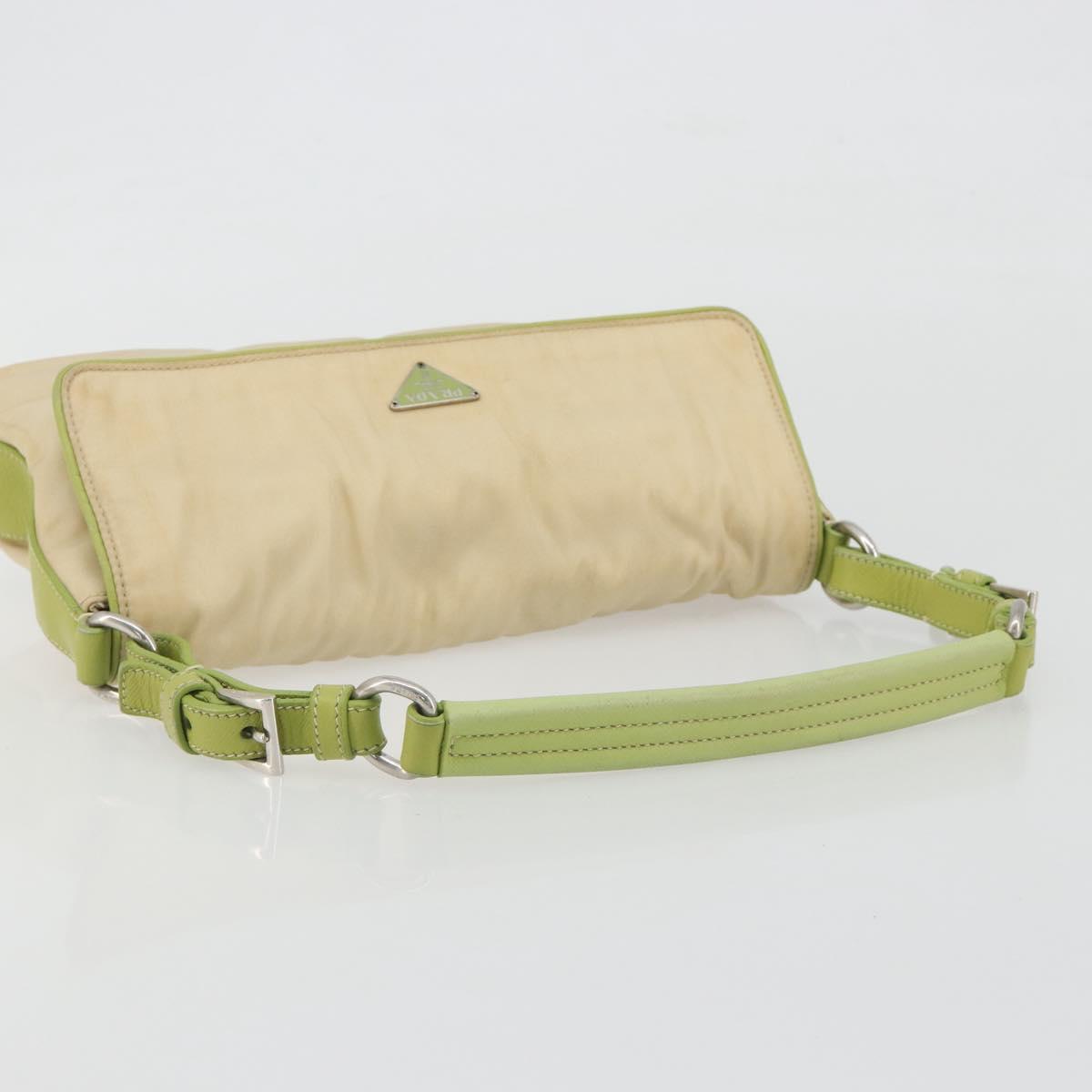 PRADA Shoulder Bag Nylon Beige Silver Auth 194981A - Jerrillo image 7