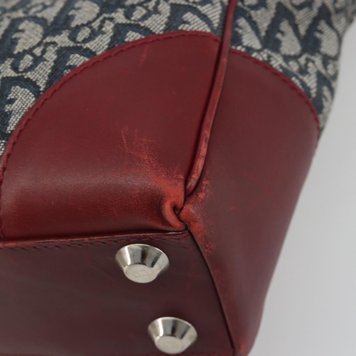 Christian Dior Trotter Canvas Hand Bag Navy Silver Auth 195056A - Jerrillo image 9