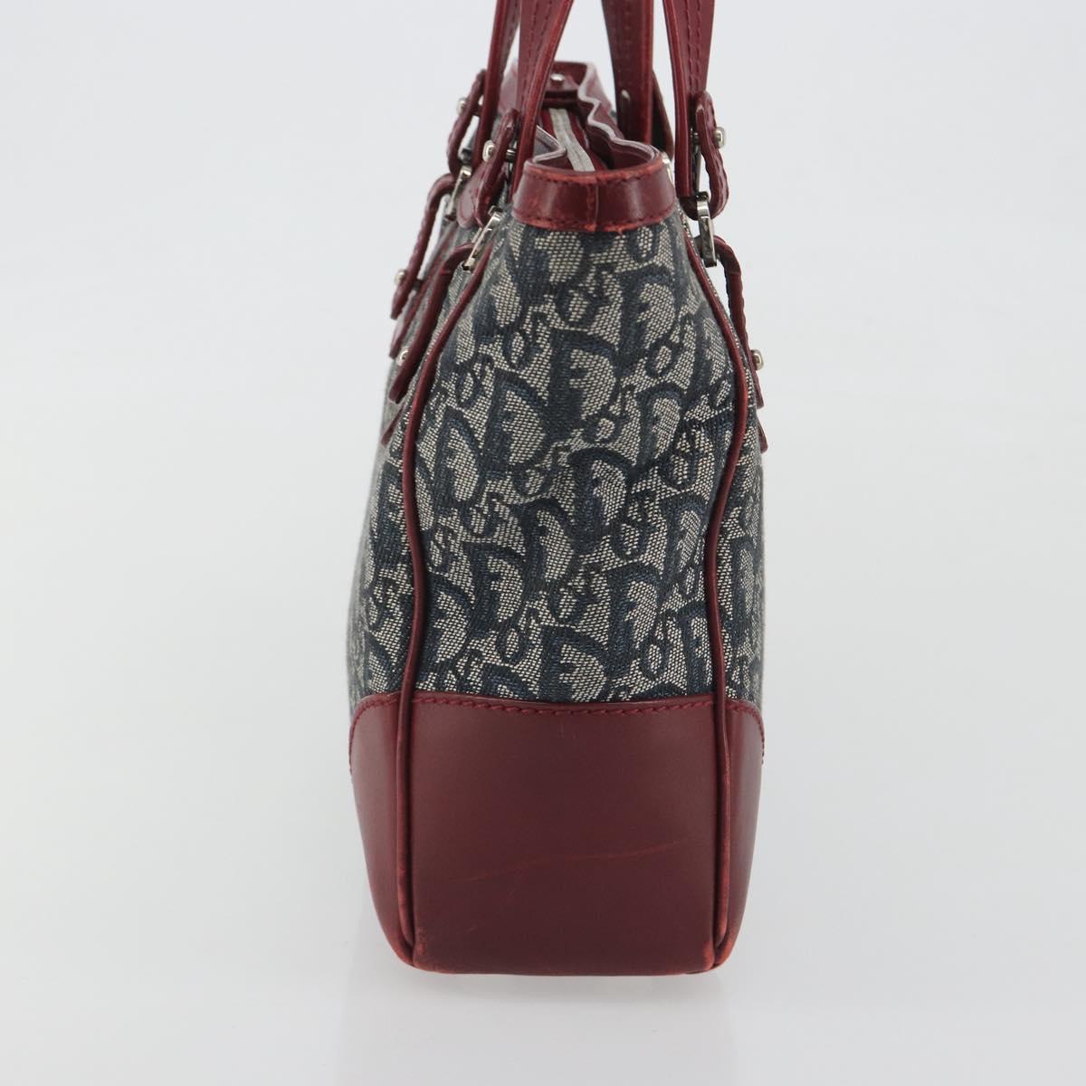 Christian Dior Trotter Canvas Hand Bag Navy Silver Auth 195056A - Jerrillo image 3