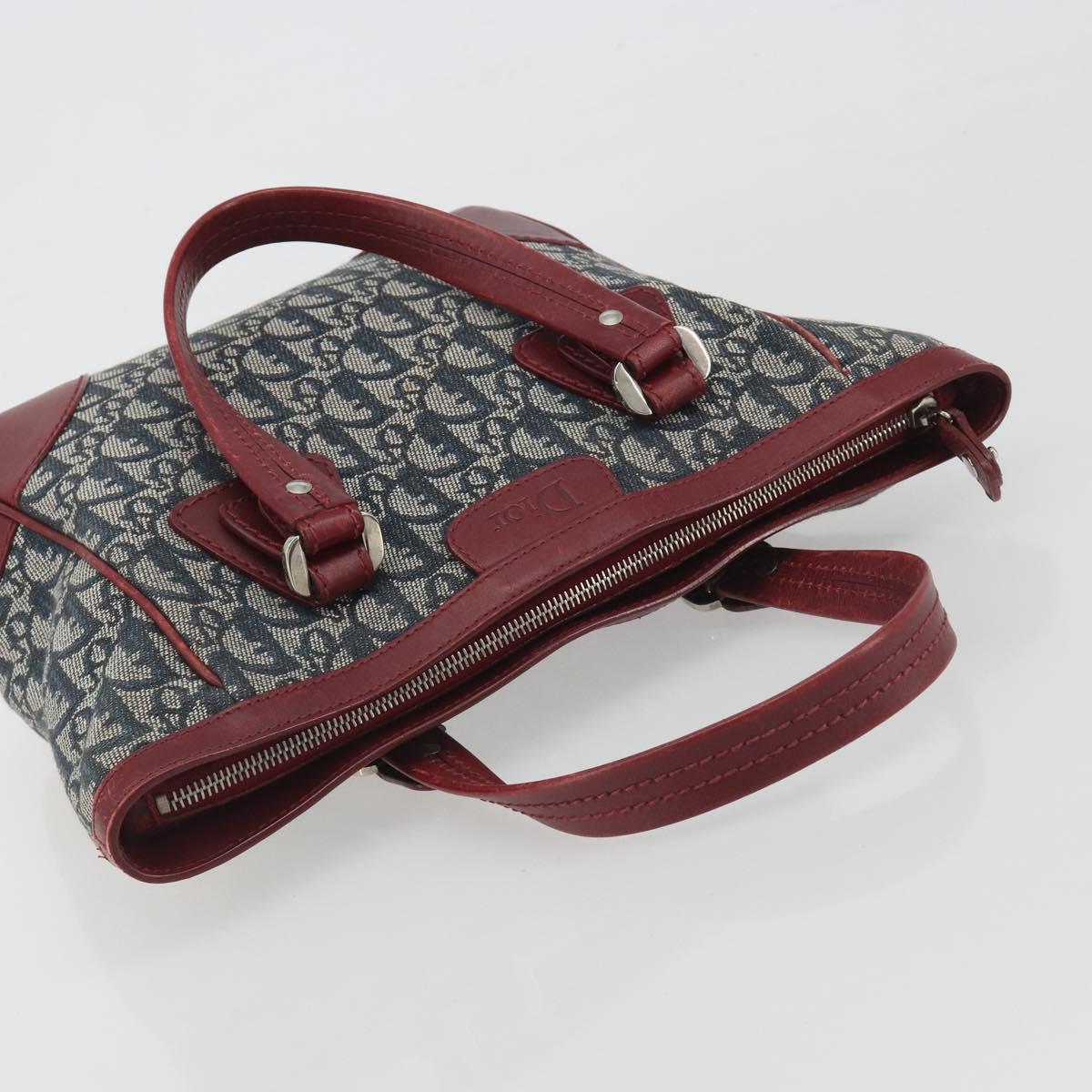 Christian Dior Trotter Canvas Hand Bag Navy Silver Auth 195056A - Jerrillo image 6