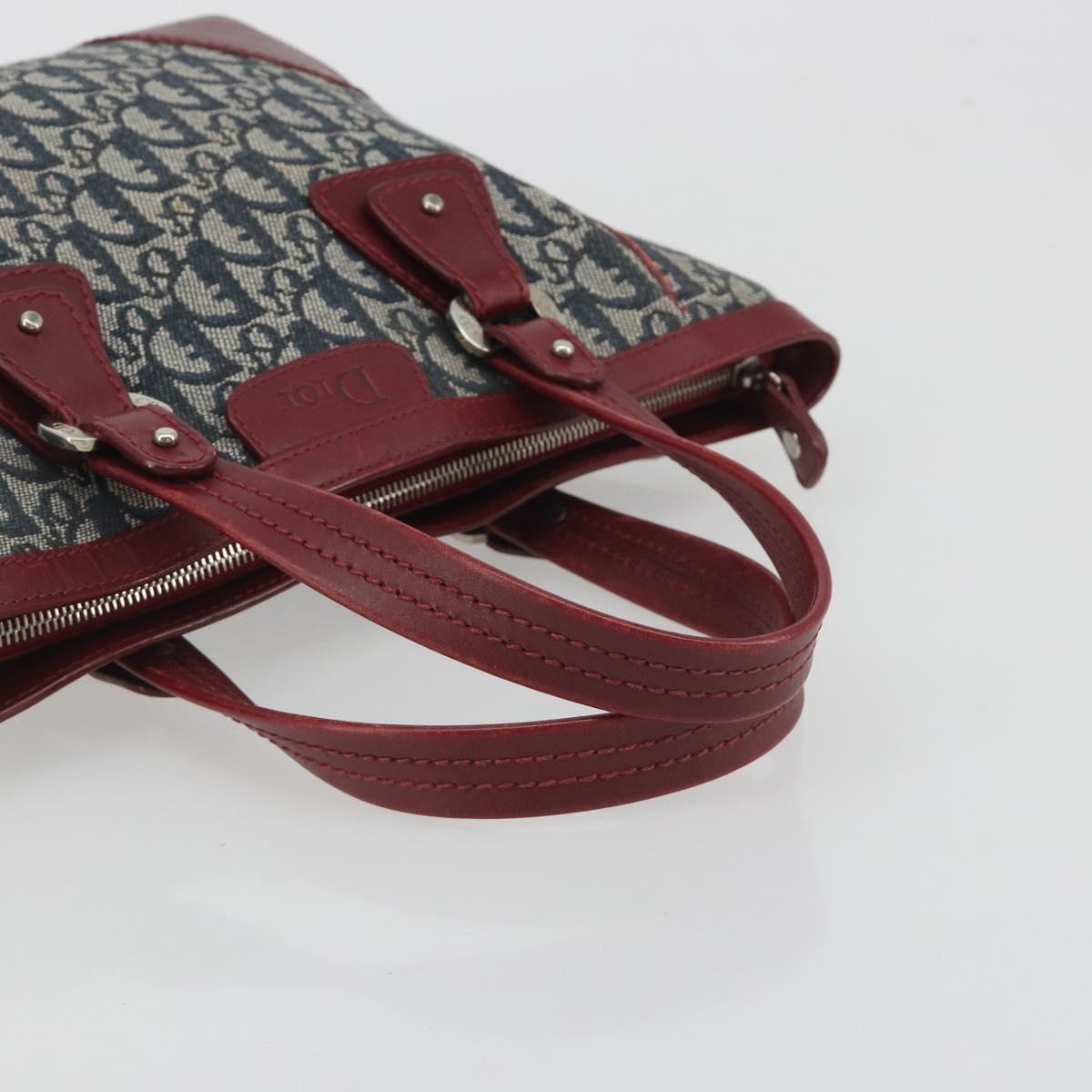 Christian Dior Trotter Canvas Hand Bag Navy Silver Auth 195056A - Jerrillo image 7
