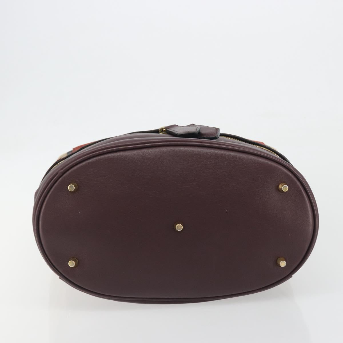 BURBERRY Nova Check Shoulder Bag Canvas Leather Silver Bordeaux Auth 195068 - Jerrillo image 5
