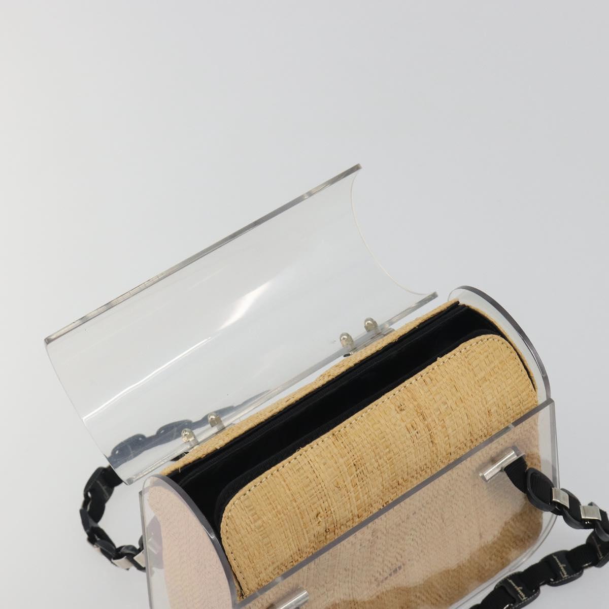 Salvatore Ferragamo Vala Chain Hand Bag Plastic Clear Silver Auth 195087V - Jerrillo image 9