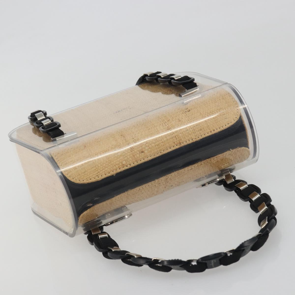 Salvatore Ferragamo Vala Chain Hand Bag Plastic Clear Silver Auth 195087V - Jerrillo image 6