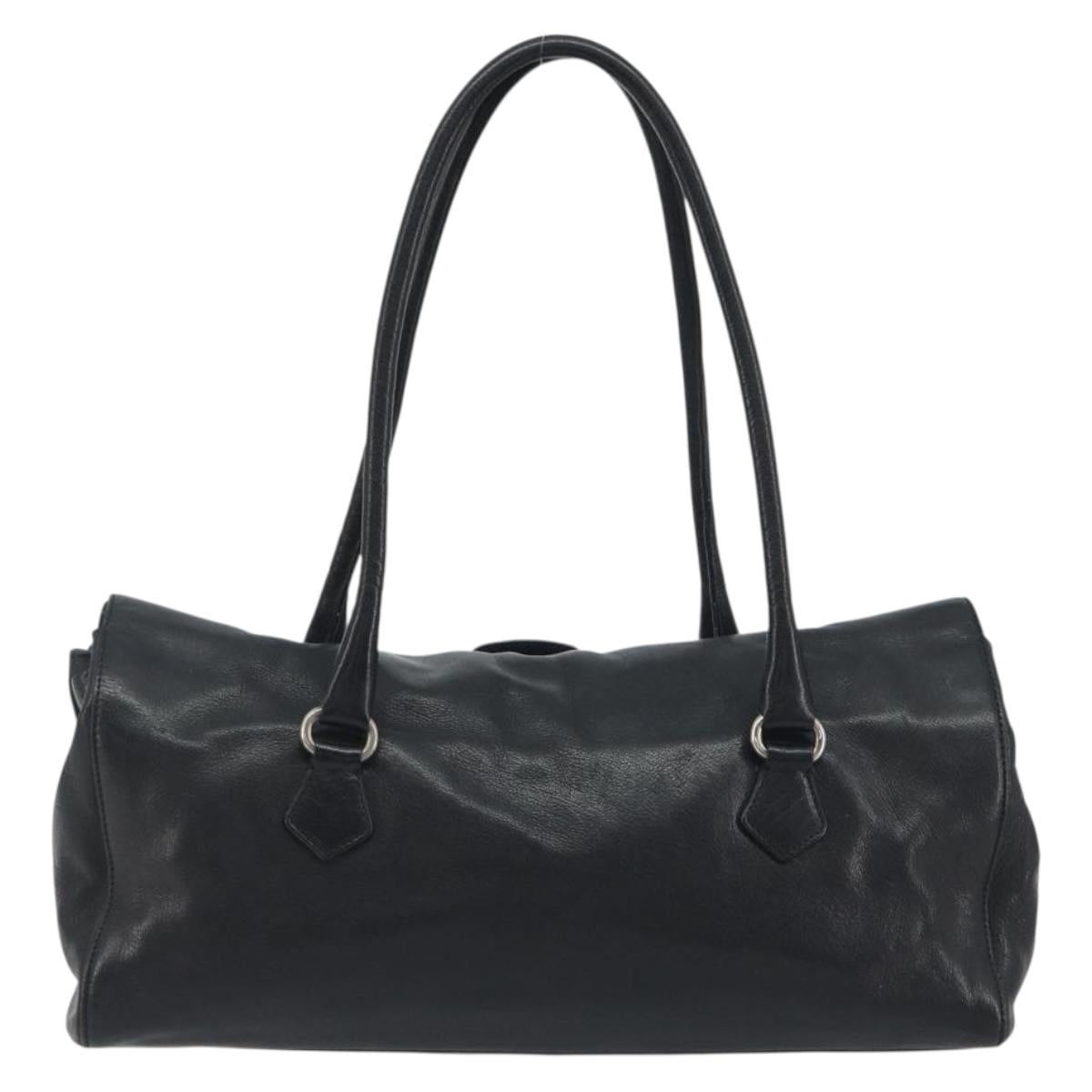 PRADA Shoulder Bag Leather Black Silver Auth 195224V - Jerrillo image 3