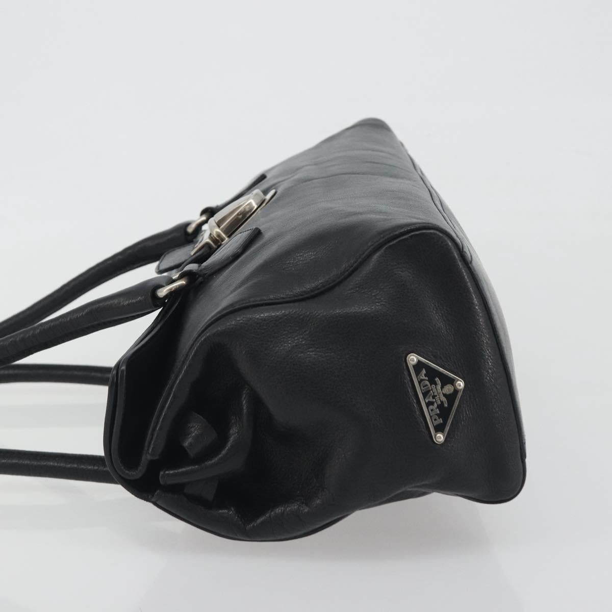 PRADA Shoulder Bag Leather Black Silver Auth 195224V - Jerrillo image 5