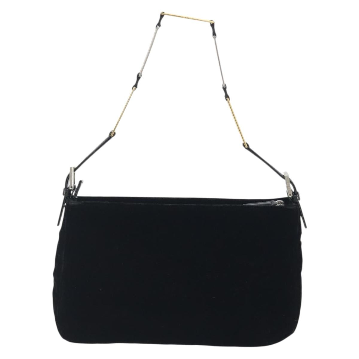 FENDI Chain Shoulder Bag Velor Black Auth 195236A - Jerrillo image 2