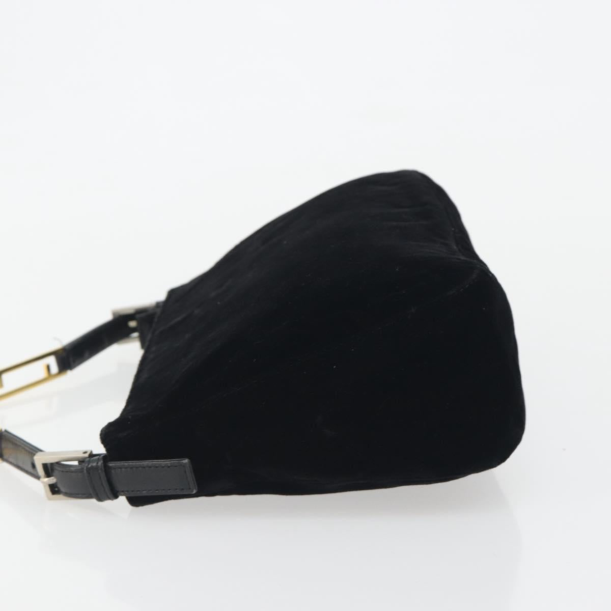 FENDI Chain Shoulder Bag Velor Black Auth 195236A - Jerrillo image 4