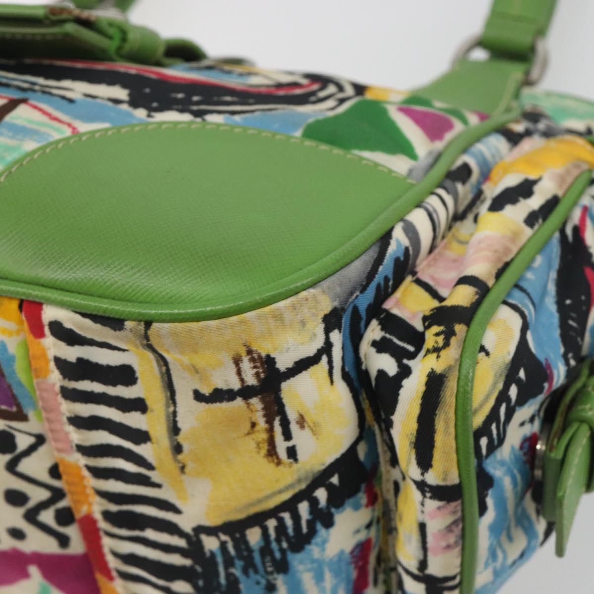 PRADA Hand Bag Nylon Green Silver Auth 195238A - Jerrillo image 9