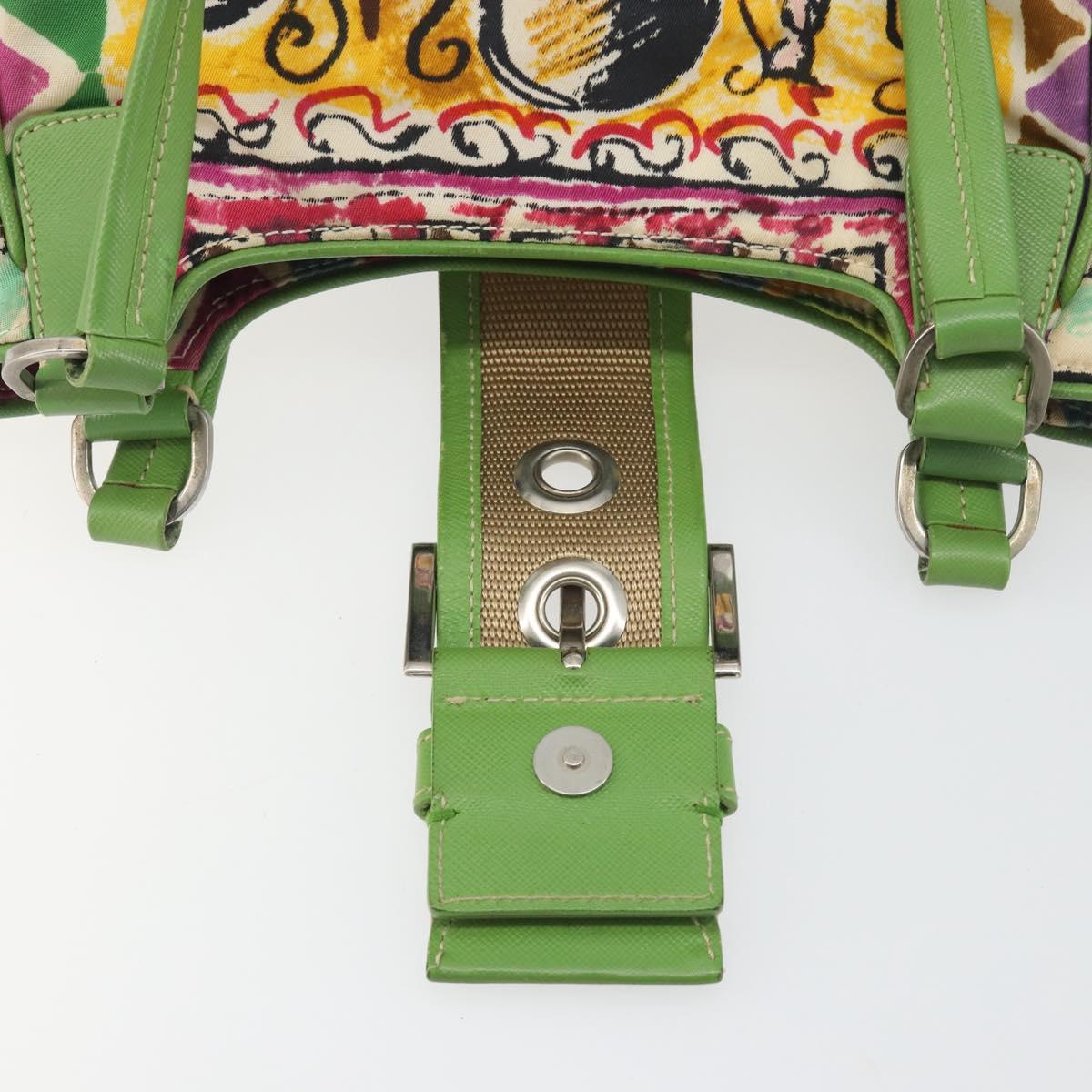 PRADA Hand Bag Nylon Green Silver Auth 195238A - Jerrillo image 10