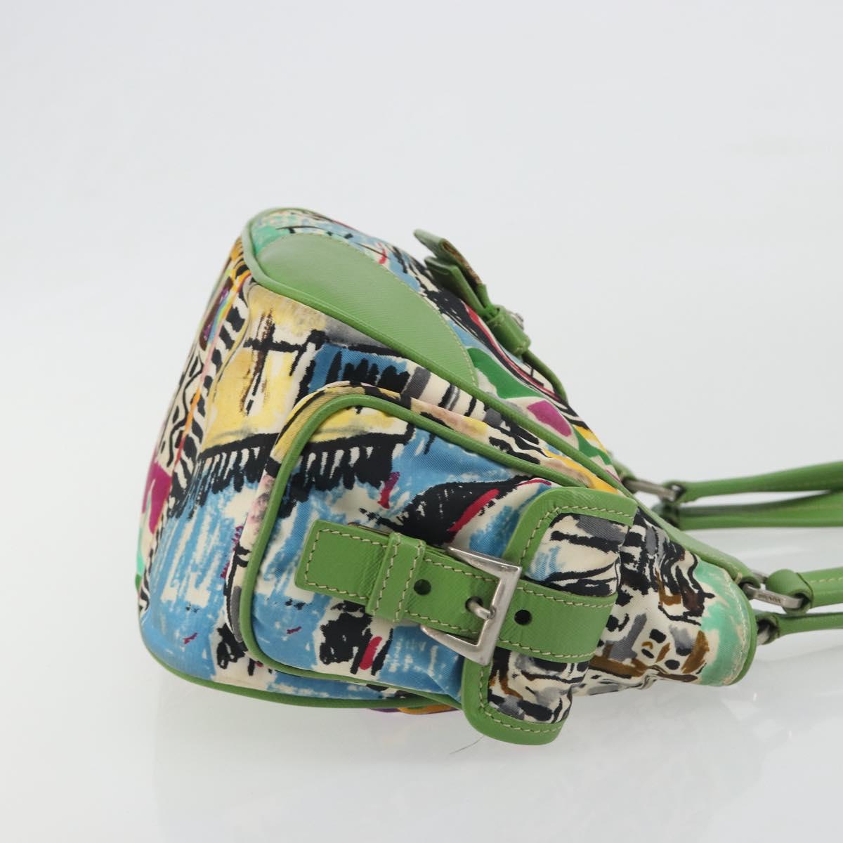 PRADA Hand Bag Nylon Green Silver Auth 195238A - Jerrillo image 3