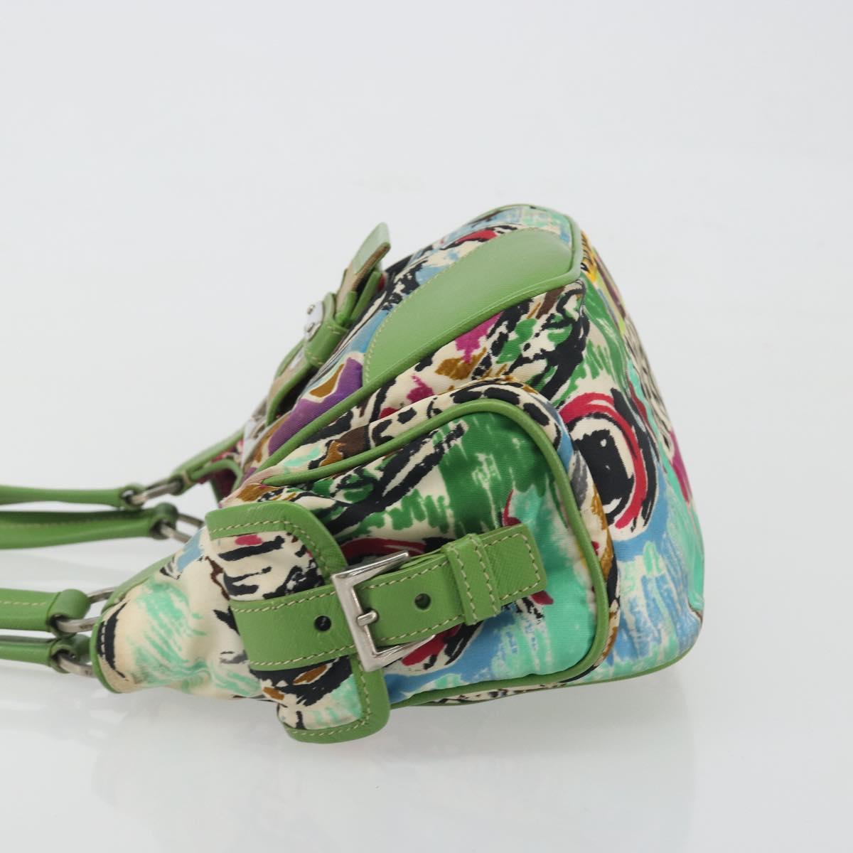 PRADA Hand Bag Nylon Green Silver Auth 195238A - Jerrillo image 4