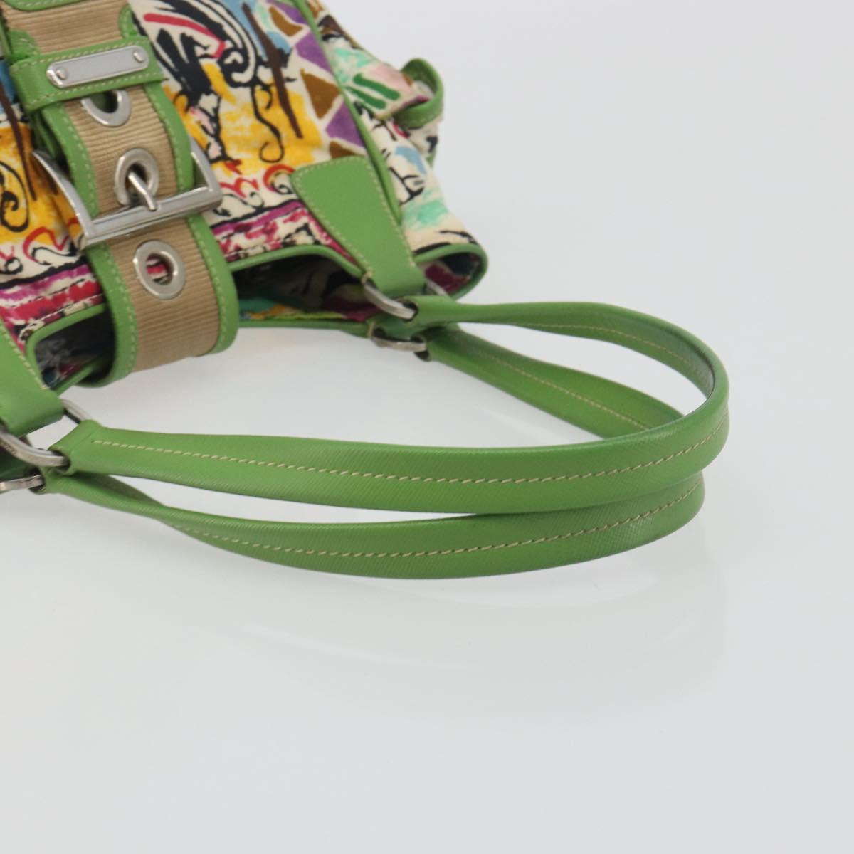 PRADA Hand Bag Nylon Green Silver Auth 195238A - Jerrillo image 7
