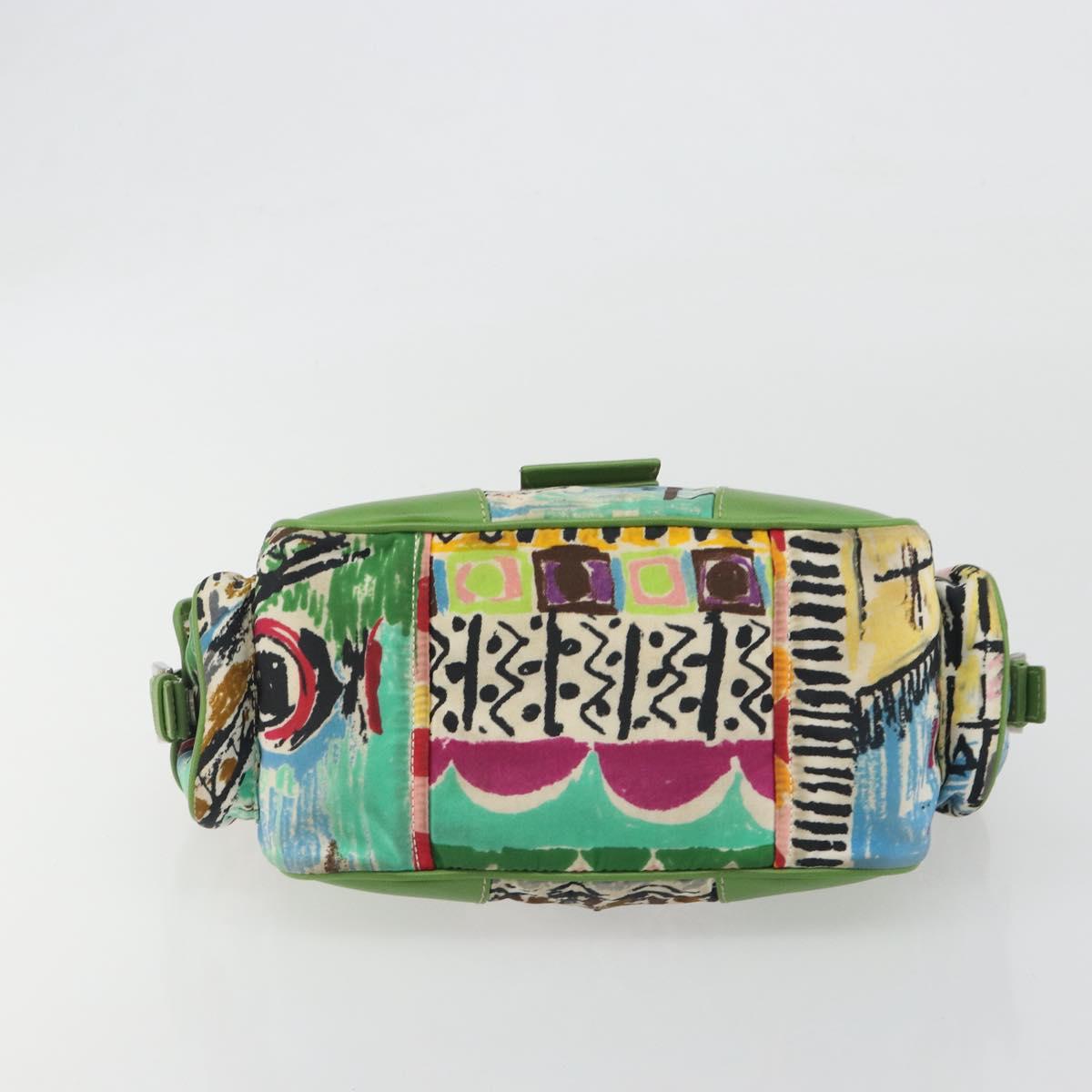 PRADA Hand Bag Nylon Green Silver Auth 195238A - Jerrillo image 5