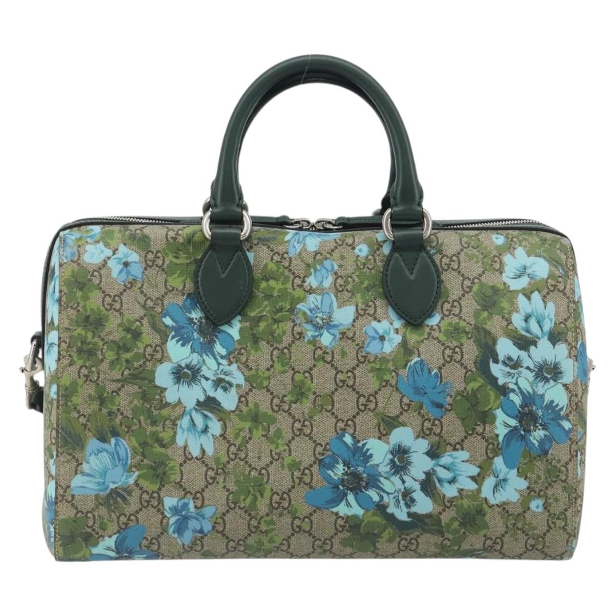 GUCCI GG Supreme Boston Bag PVC Leather 2way Green Silver 409527 Auth 195254SAM - Jerrillo image 2