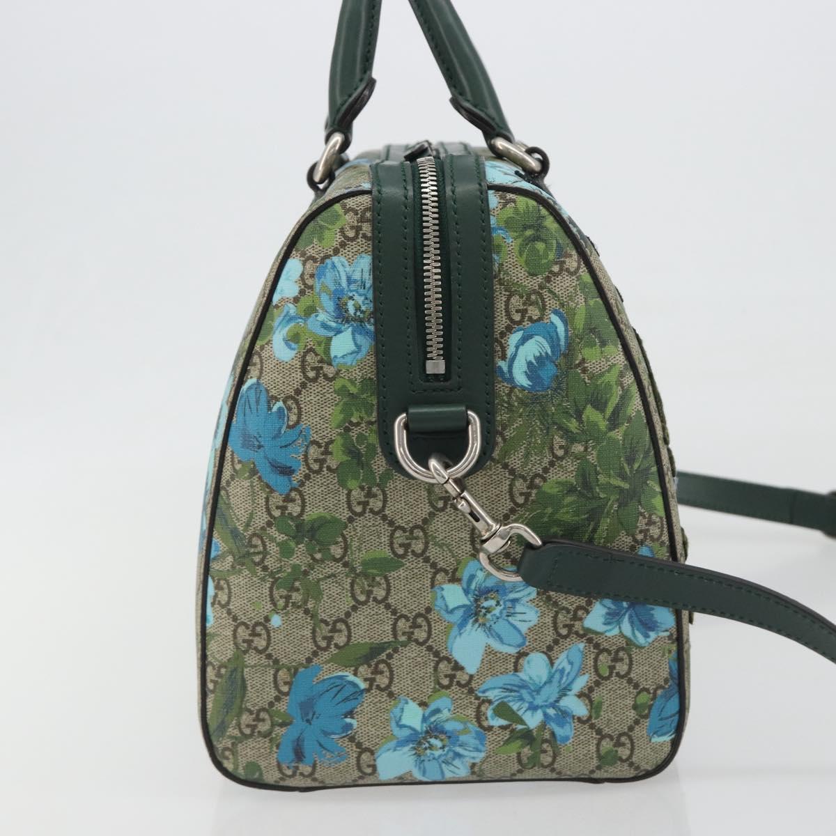 GUCCI GG Supreme Boston Bag PVC Leather 2way Green Silver 409527 Auth 195254SAM - Jerrillo image 3