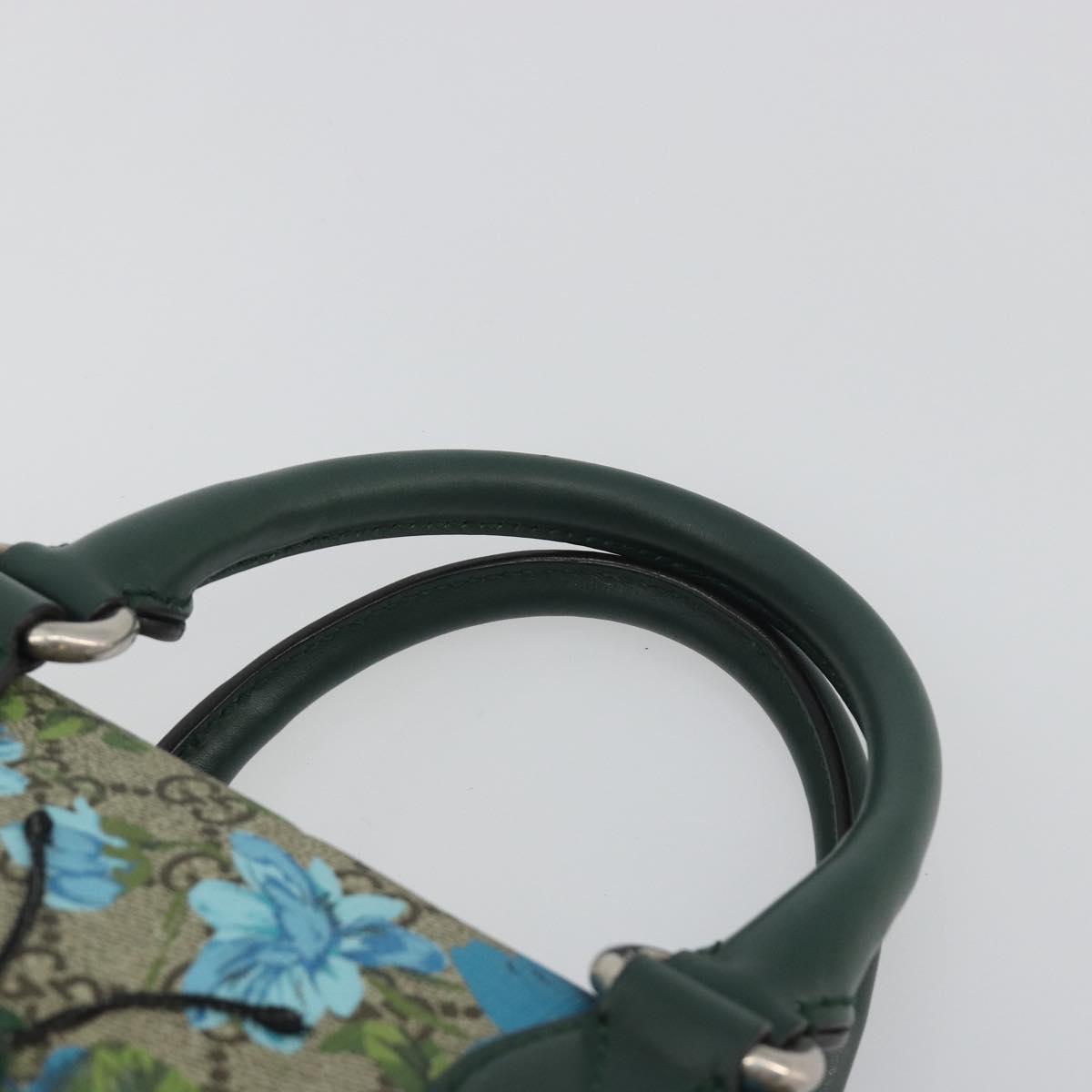 GUCCI GG Supreme Boston Bag PVC Leather 2way Green Silver 409527 Auth 195254SAM - Jerrillo image 8