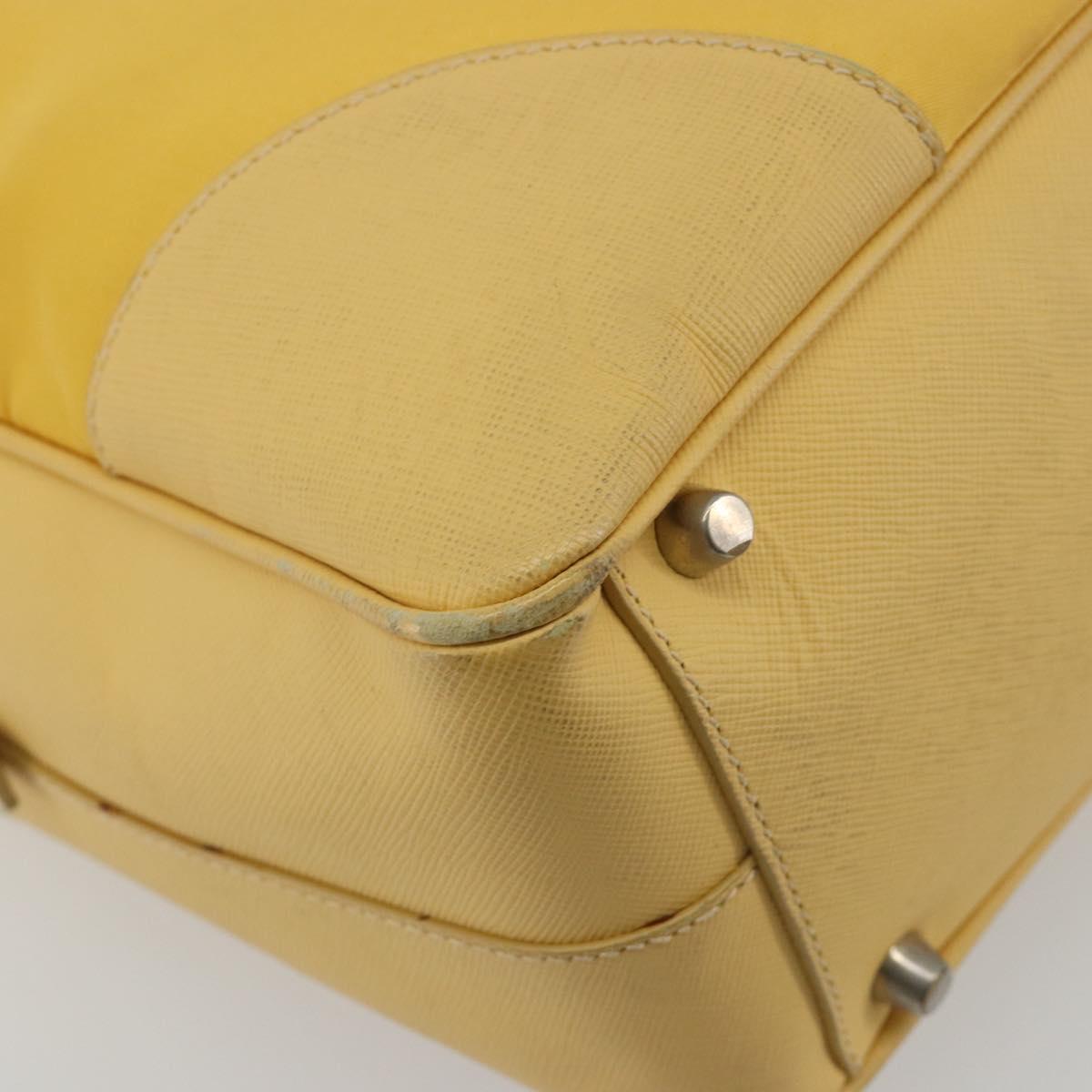 PRADA Tote Bag Canvas Yellow Silver Auth 195332A - Jerrillo image 9