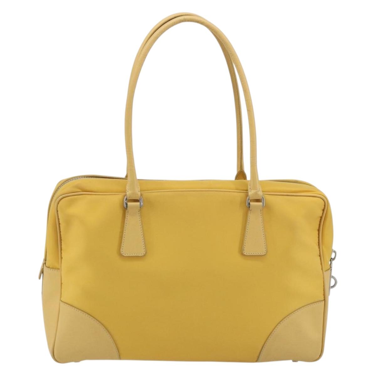 PRADA Tote Bag Canvas Yellow Silver Auth 195332A - Jerrillo image 2
