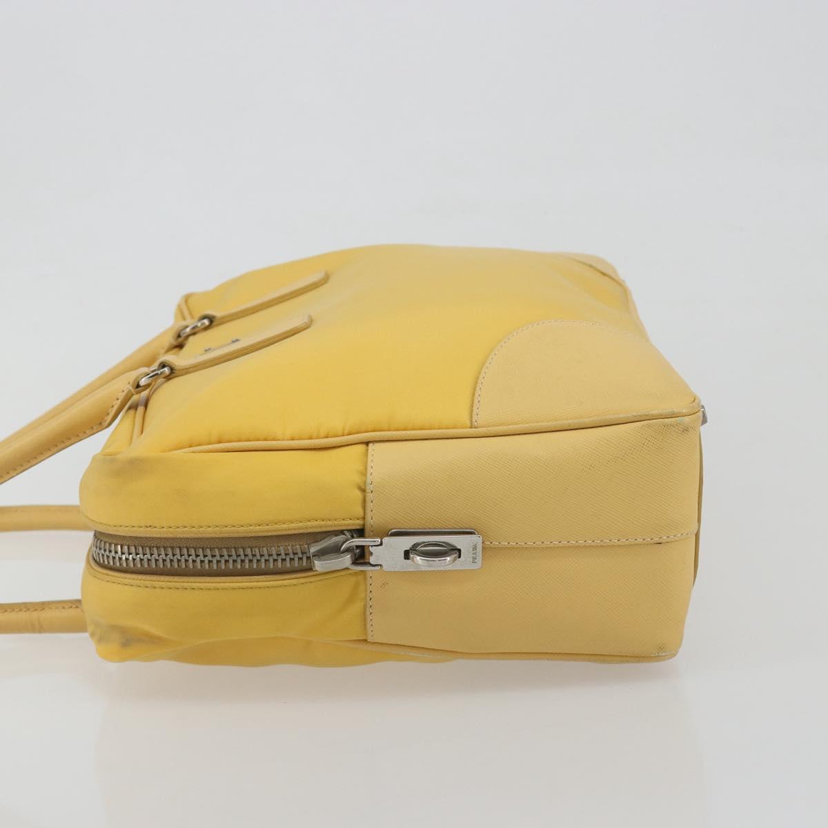PRADA Tote Bag Canvas Yellow Silver Auth 195332A - Jerrillo image 4