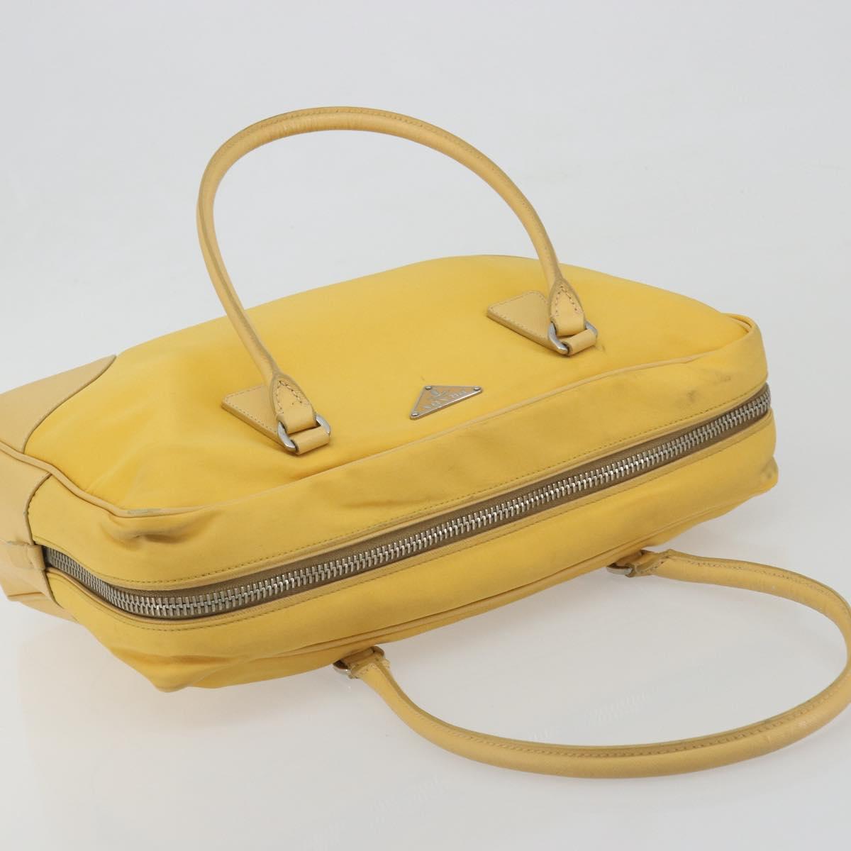 PRADA Tote Bag Canvas Yellow Silver Auth 195332A - Jerrillo image 6