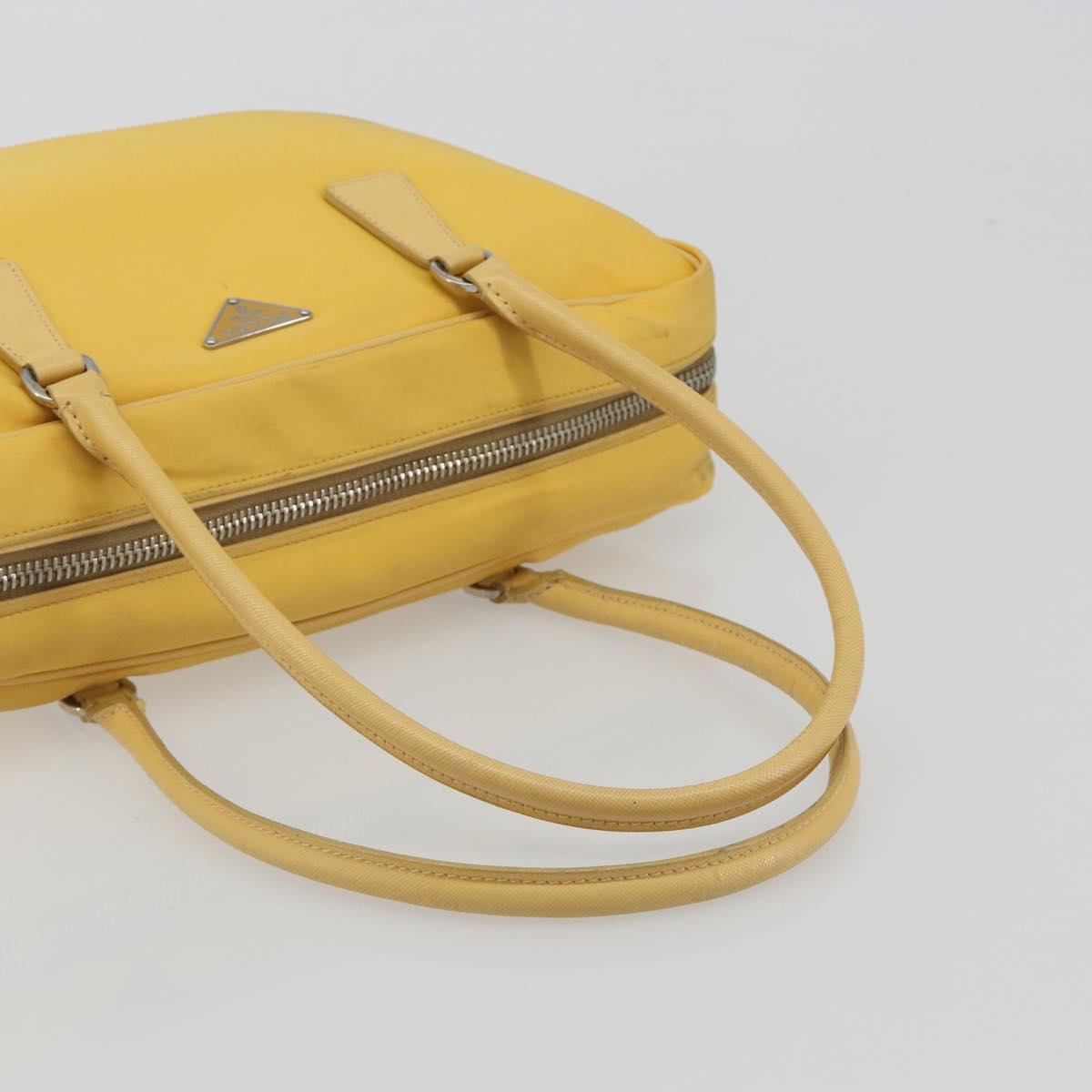 PRADA Tote Bag Canvas Yellow Silver Auth 195332A - Jerrillo image 7