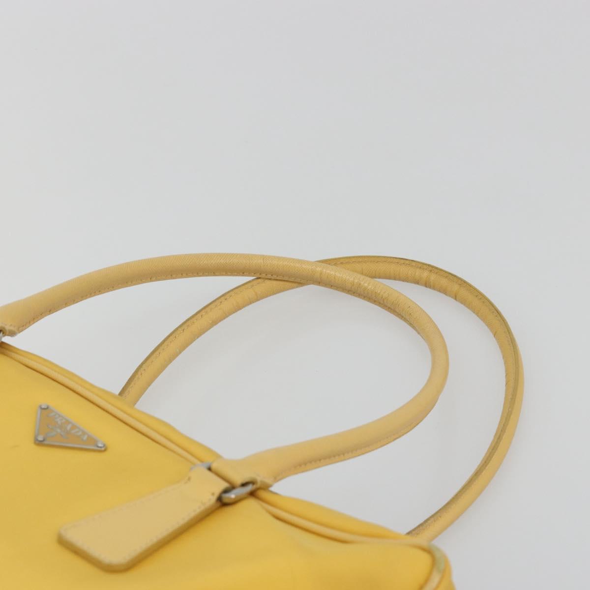PRADA Tote Bag Canvas Yellow Silver Auth 195332A - Jerrillo image 8