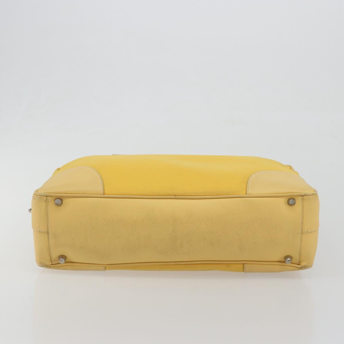 PRADA Tote Bag Canvas Yellow Silver Auth 195332A - Jerrillo image 5