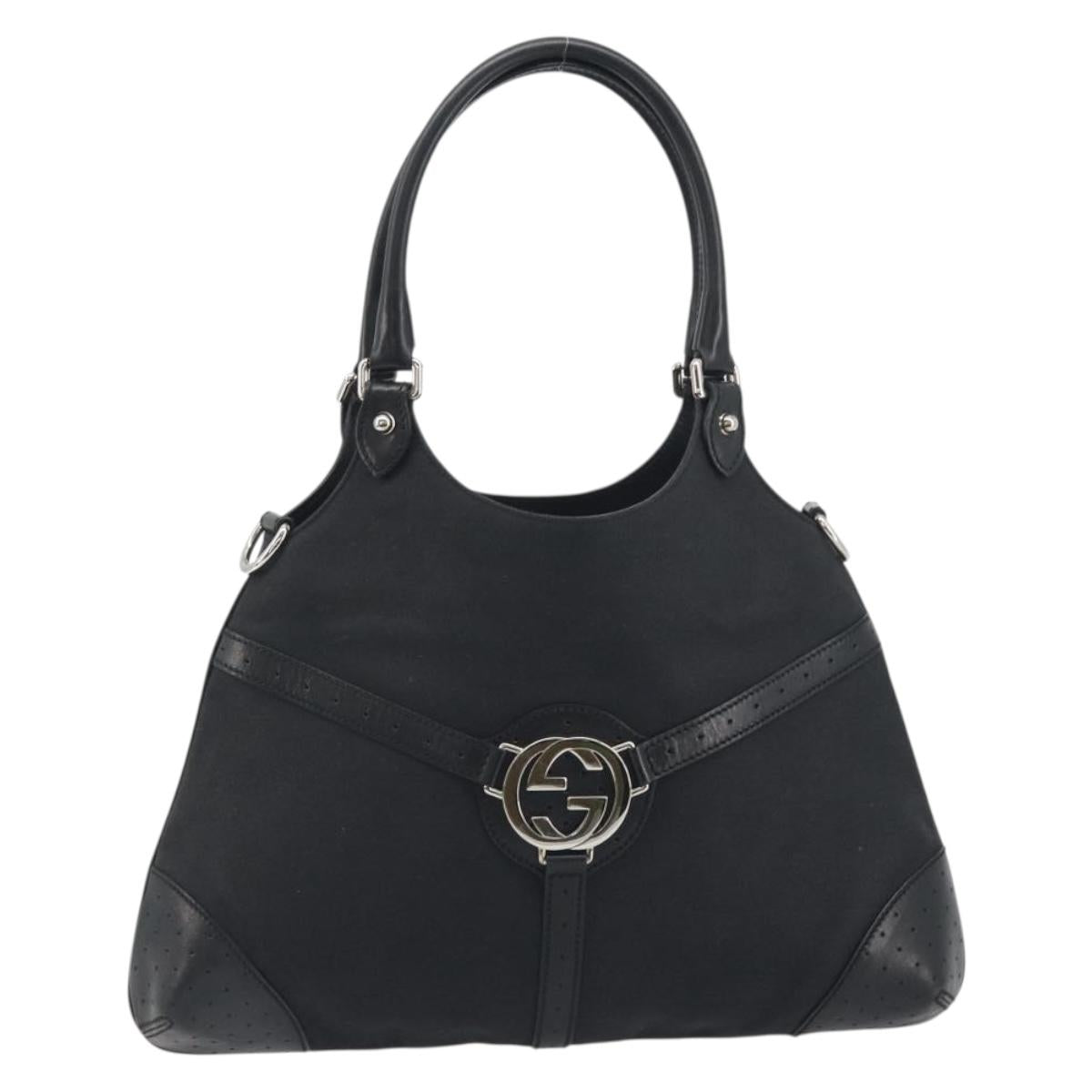 GUCCI Interlocking G Hand Bag Canvas Black Silver Auth 195355V - Jerrillo image 2