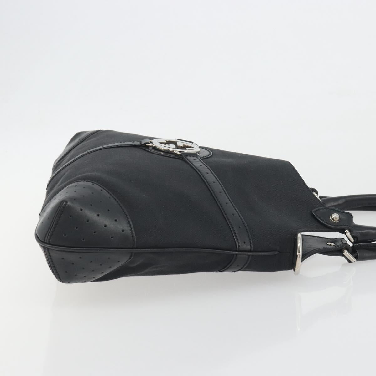 GUCCI Interlocking G Hand Bag Canvas Black Silver Auth 195355V - Jerrillo image 4