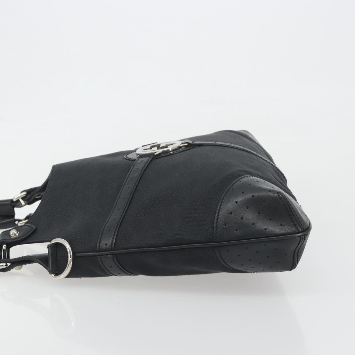 GUCCI Interlocking G Hand Bag Canvas Black Silver Auth 195355V - Jerrillo image 5