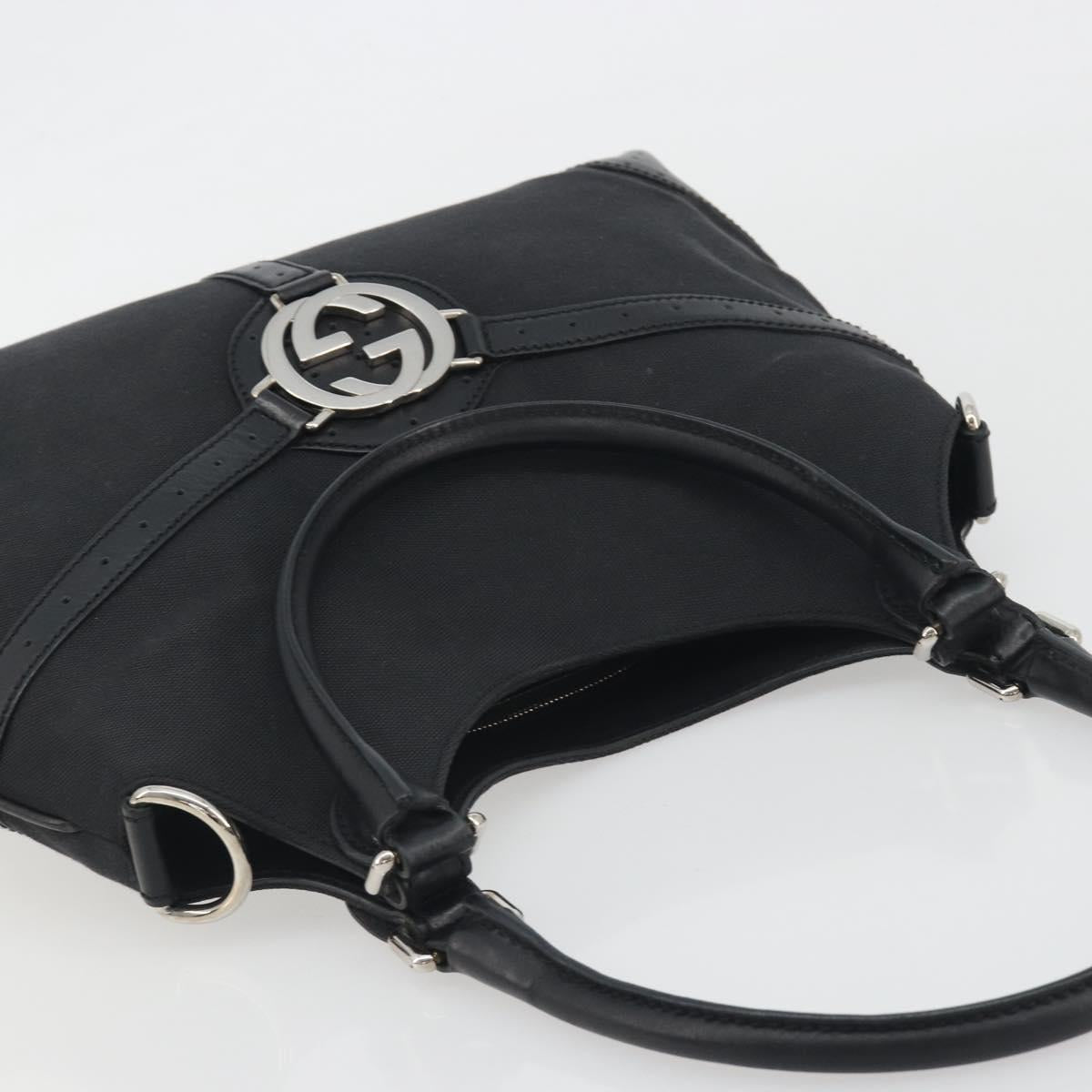 GUCCI Interlocking G Hand Bag Canvas Black Silver Auth 195355V - Jerrillo image 6