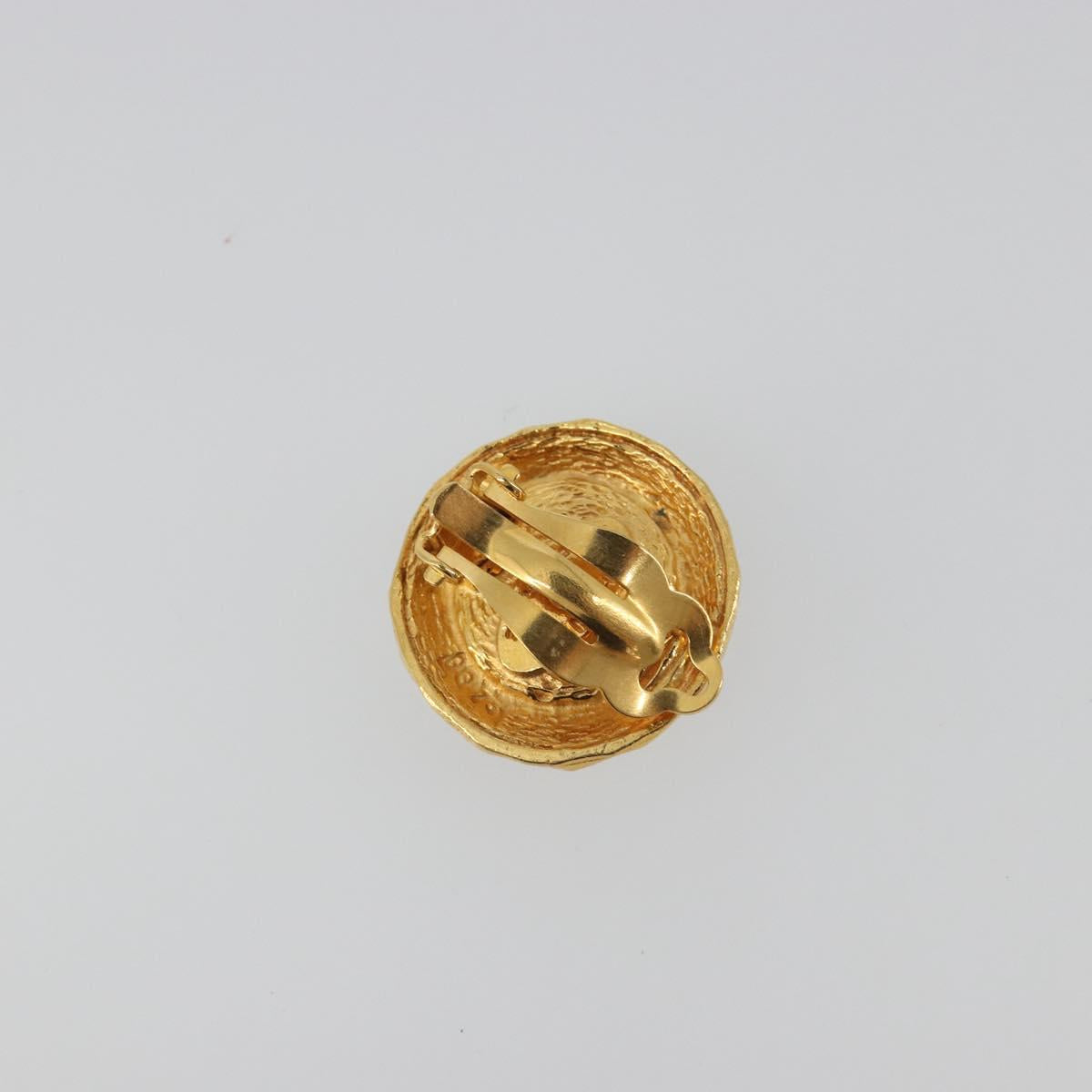 CHANEL Earring Metal Gold Tone Blue CC Auth 195370 - Jerrillo image 3