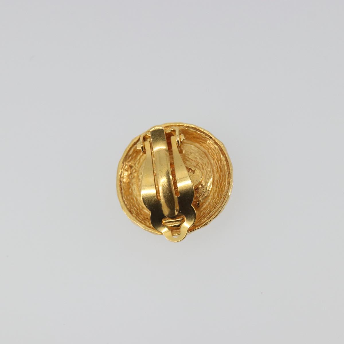 CHANEL Earring Metal Gold Tone Blue CC Auth 195370 - Jerrillo image 7