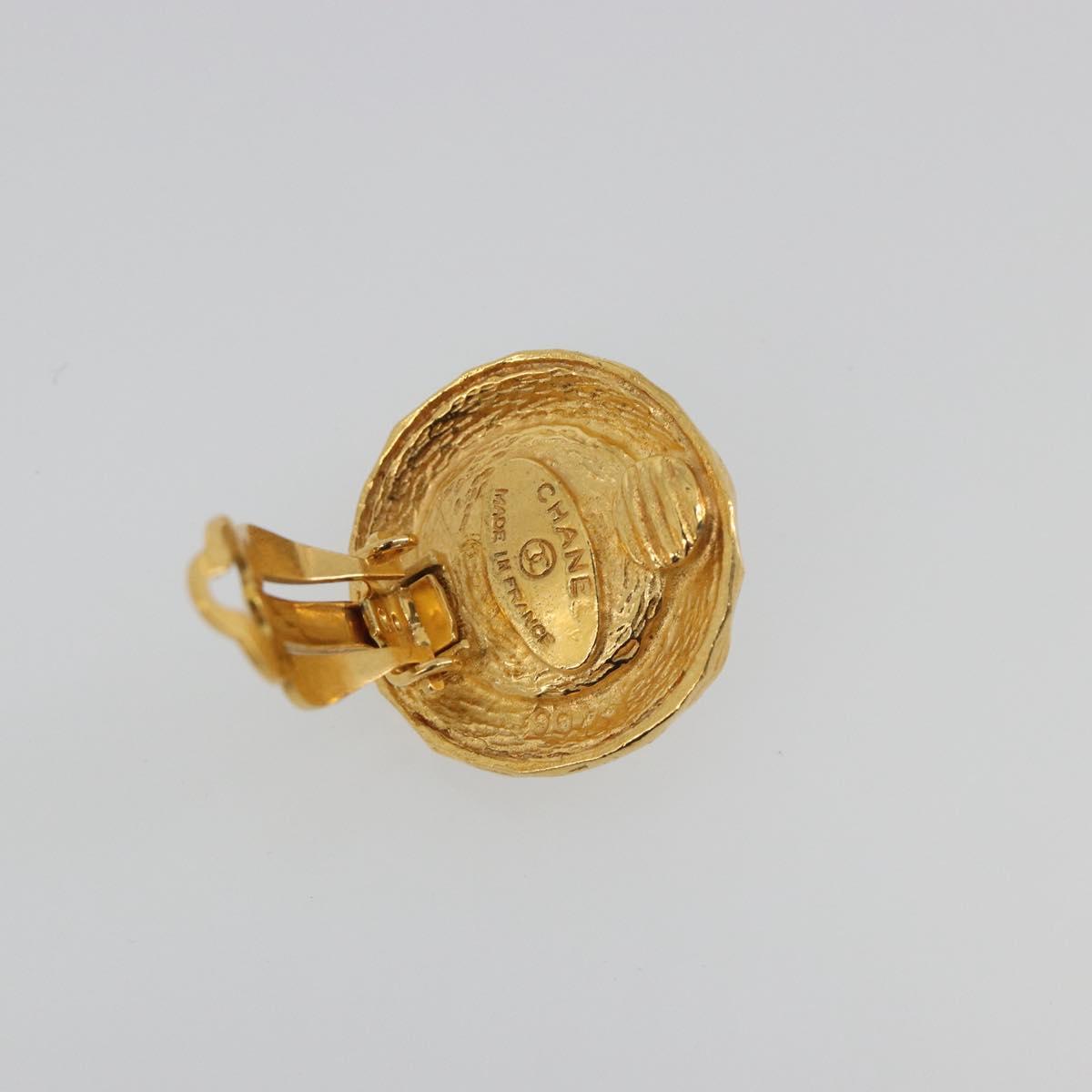 CHANEL Earring Metal Gold Tone Blue CC Auth 195370 - Jerrillo image 9
