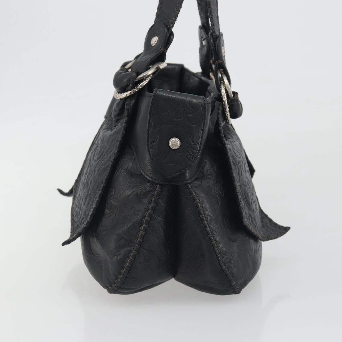 Salvatore Ferragamo Gancini Tote Bag Leather Black Silver Auth 195388A - Jerrillo image 5
