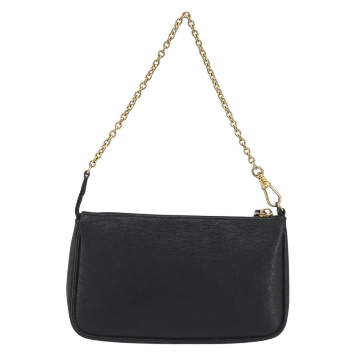 FENDI Accessory Pouch Leather Black Gold Tone 8M0271 Auth 195418A - Jerrillo image 2