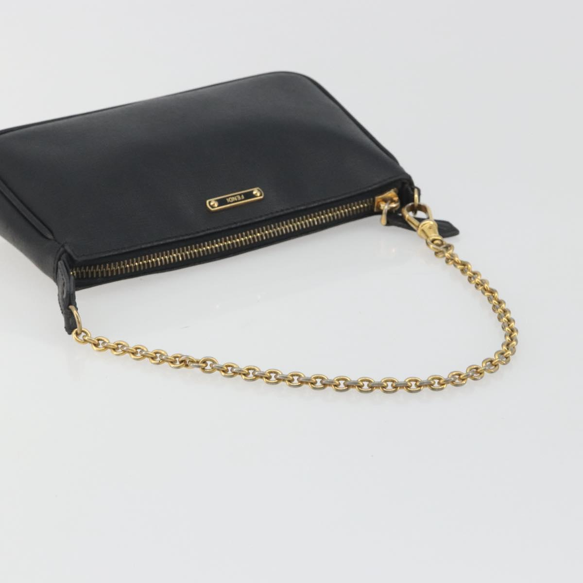 FENDI Accessory Pouch Leather Black Gold Tone 8M0271 Auth 195418A - Jerrillo image 7