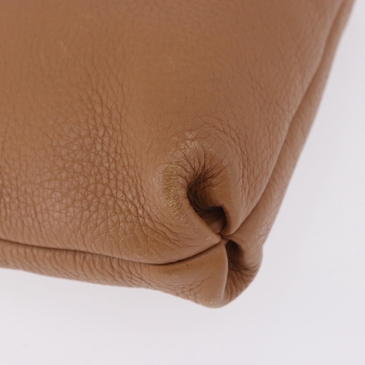 Salvatore Ferragamo Gancini Shoulder Bag Leather Beige Silver Auth 195431A - Jerrillo image 8